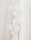  One-tier Cathedral Wedding Veils With Lace Applique Edge
