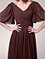  Sheath/Column V-neck Floor-length Chiffon Mother of the Bride Dress