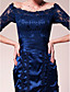  Sheath/Column Off-the-shoulder Knee-length Lace Stretch Satin Mother of the Bride Dress