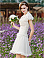  A-line Halter Short/Mini Taffeta Chiffon Lace Wedding Dress