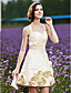  A-line Straps Short/Mini Taffeta Wedding Dress
