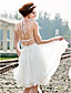 A-line Halter Knee-length Chiffon Wedding Dress