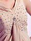 Sheath/ Column V-neck Chiffon Cocktail Dress With Side-Draping
