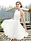  A-line Halter Knee-length Chiffon Wedding Dress