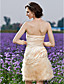  Sheath/Column Strapless Short/Mini Organza Wedding Dress