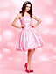  A-line One Shoulder Knee-length Taffeta Cocktail Dress