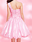 A-line One Shoulder Knee-length Taffeta Cocktail Dress