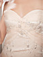  Trumpet/Mermaid Strapless Court Train Lace And Organza Wedding Dress