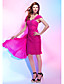  Sheath/Column Off-the-shoulder Knee-length Chiffon Cocktail Dress