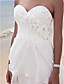  Sheath/Column Strpaless Floor-length Chiffon Wedding Dress