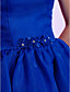  A-line Bateau Neck Short/Mini Organza Over Satin Cocktail Dress