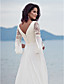  Sheath/ Column Sweep/ Brush Train Chiffon Lace Wedding Dress