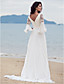  Sheath/ Column Sweep/ Brush Train Chiffon Lace Wedding Dress