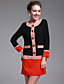  TS Round Neck Color block Button Dress