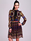  ts tribal puffy mouw chiffon jurk