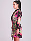  TS Digital Pleated Flow Dress With Belt