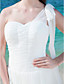  Sheath/Column One Shoulder Knee-length Chiffon Wedding Dress