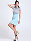  TS Contrast Colors Blouse Dress