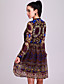  ts tribal puffy mouw chiffon jurk