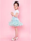  Blue Trimming Bowknot Chiffon Girl Skirt With Lining