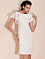  simplicidade ts dobrado vestido bainha colar
