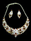 luxe strass twee stuk prachtige dames ketting en oorbellen sieraden set (50 cm)