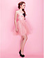  A-line Spaghetti Straps Short / Mini Taffeta Tulle Cocktail Dress