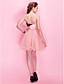  A-line Spaghetti Straps Short / Mini Taffeta Tulle Cocktail Dress