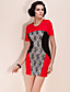 TS Color Block Lace Stitched Dress