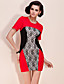  TS Color Block Lace Stitched Dress