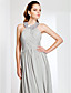  Sequined Jewel Neck Floor-length Chiffon Evening Dress