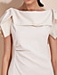  simplicidade ts dobrado vestido bainha colar