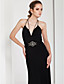  Sheath/ Column Spaghetti Straps Floor-length Jersey Evening Dress