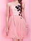  A-line Spaghetti Straps Short / Mini Taffeta Tulle Cocktail Dress