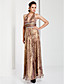  Sheath / Column Halter Floor-length Chiffon Evening Dress