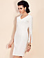  TS Simplicity Open-Slit V-neck Dress