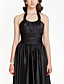  Sheath/Column Halter Floor-length Stretch Satin Bridesmaid Dress