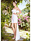  Sheath/Column Strapless Sweetheart Short/Mini Satin Lace Wedding Dress
