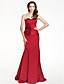  Trumpet/Mermaid Sweetheart Floor-length Satin Bridesmaid Dress With Flower(s)