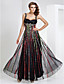  Sheath/Column Sweetheart Floor-length Tulle And Stretch Satin Evening Dress