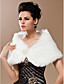  faux fur occasione speciale / scialle da sposa in avorio con chiusura anteriore perla