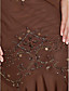  A-line Halter Tea-length Chiffon Evening Dress