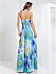  Sheath/Column Halter Floor-length Chiffon Evening Dress