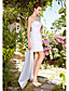  Sheath/Column Strapless Sweetheart Short/Mini Satin Lace Wedding Dress