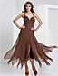  A-line Halter Tea-length Chiffon Evening Dress