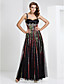  Sheath/Column Sweetheart Floor-length Tulle And Stretch Satin Evening Dress