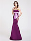  Trumpet/Mermaid Sweetheart Floor-length Satin Bridesmaid Dress With Bow(s)