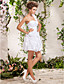  Ball Gown One Shoulder Short/Mini Taffeta Wedding Dress