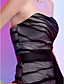  Sheath/ Column Strapless Short/ Mini Chiffon Over Satin Cocktail Dress