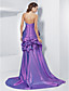  Ball Gown Sweetheart Asymmetrical Taffeta Evening Dress With Sweep/Brush Train